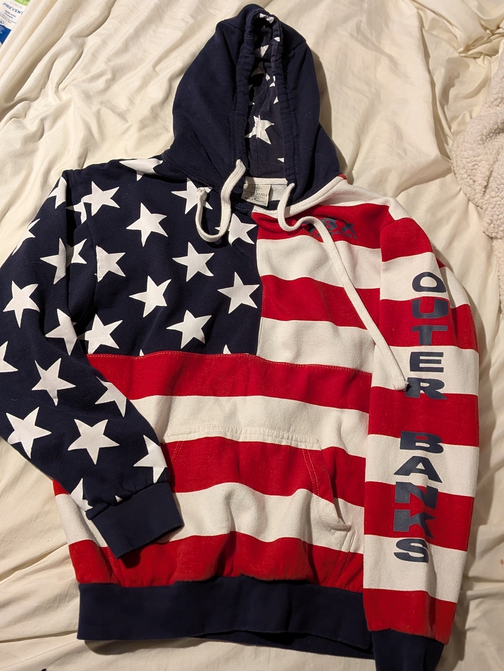 Men's Stars & Stripes Crewneck Hoodie - Red/White/Blue